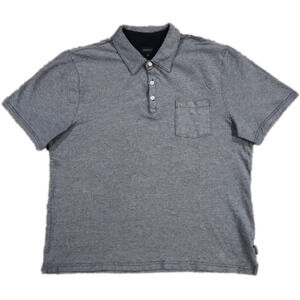 BUFFALO David Bitton Navy Blue & White Polo Shirt
